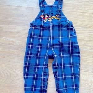 🪁 Vintage Disney Blue plaid Overalls